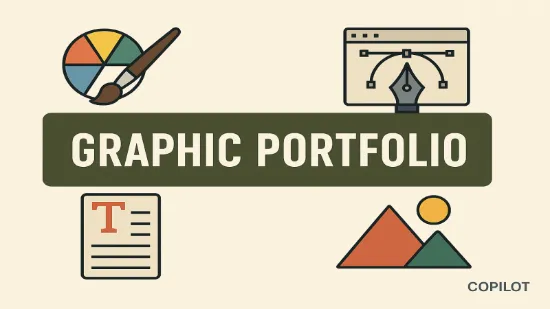 그래픽 디자인 포트폴리오를 상징하는 일러스트레이션