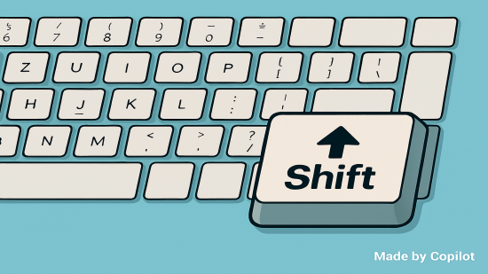 Shift 키를 상징하는 일러스트레이션 이미지