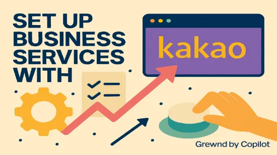 카카오 비즈니스 서비스 이용을 상징하는 일러스트레이션